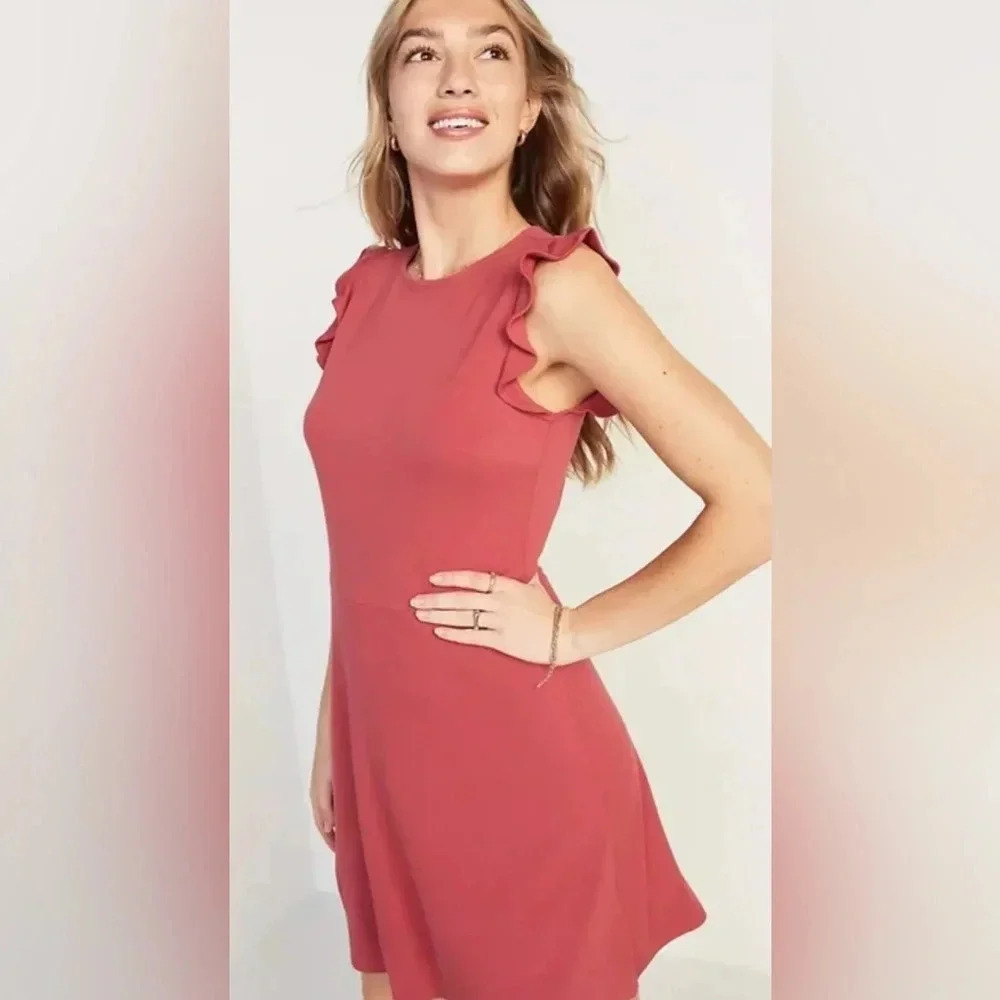 Old Navy Women's Ruffle-Sleeve Ponte-Knit Sheath Dress Size XS